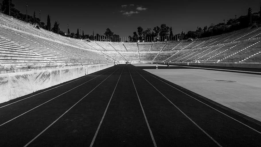 1920x1080px | free download | HD wallpaper: grayscale of stadium at ...